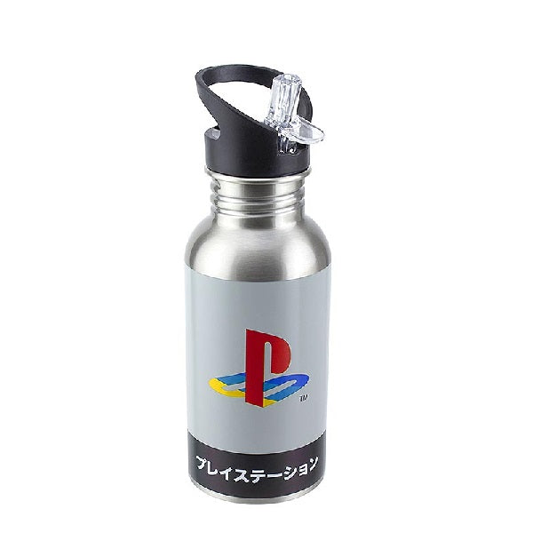 borraccia in metallo a tema playstation classica con logo ufficiale