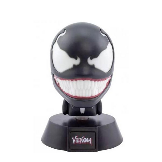 Mini lampada a forma di personaggio Venom, dalla saga Spider-man della Marvel Comics. Colore nero.