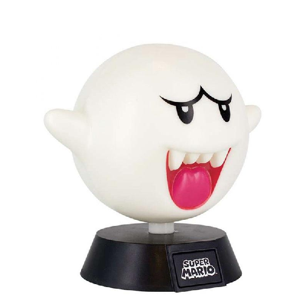 Lampada a forma di fantasmino Boo tratto dai videogiochi Super Mario. Colore bianco.