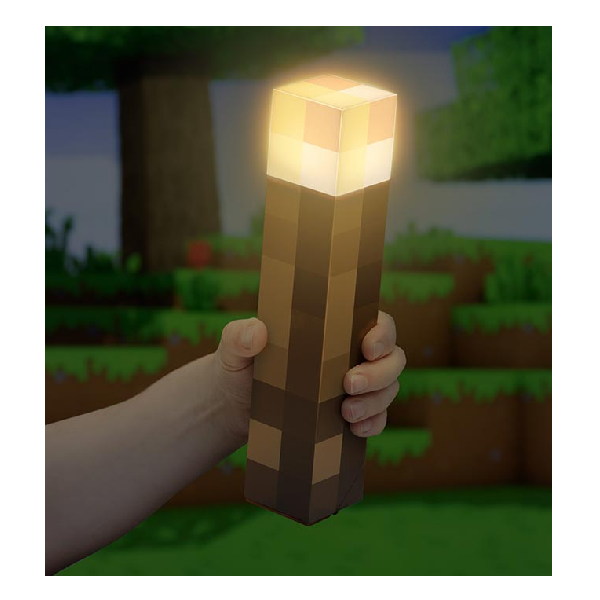 Gadget torcia funzionante replica Minecraft a batterie.