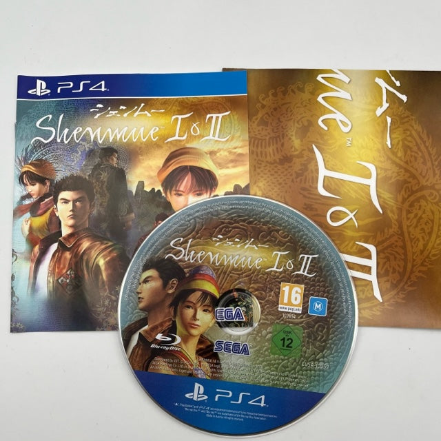 Shenmue 1-2 PS4 Playstation 4 Pal Ita, ryo hazuki ed altri protagonisti in copertina, simbolo drago e fenice con monti e cascata di sfondo
