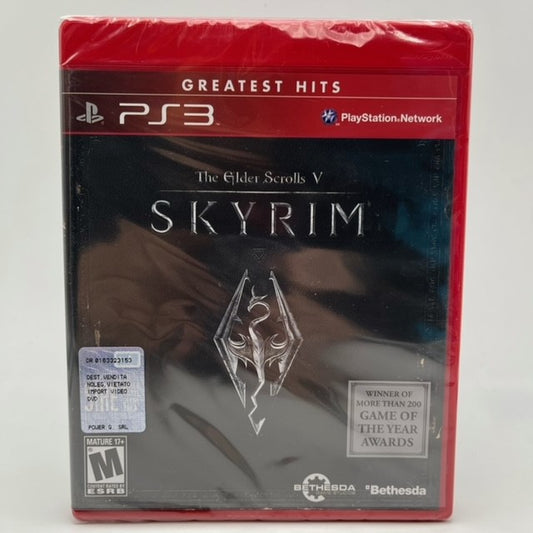 logo the elder scrolls v skyrim e simbolo con drago stilizzato argentato su sfondo nero