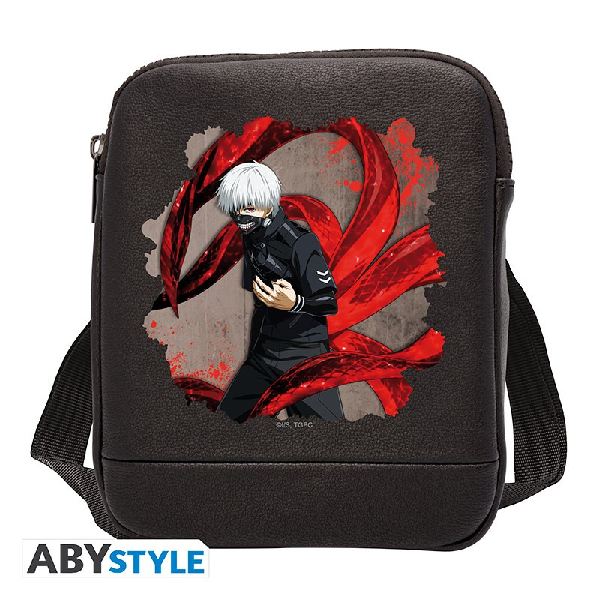 Borsello a tracolla nero con stampa Tokyo Ghoul.