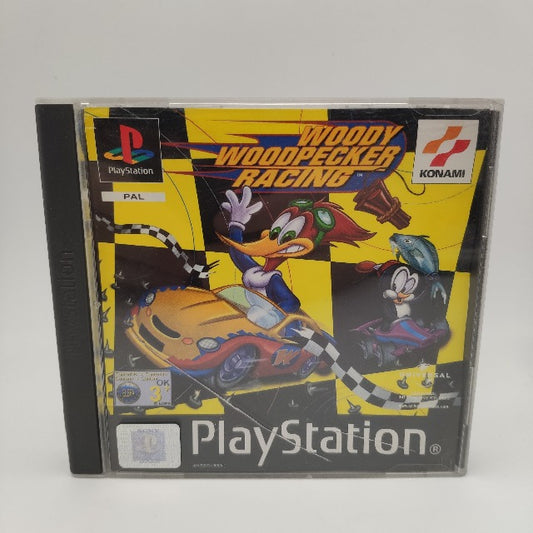 giallo,nero, woody woodpecker su auto blu,bianco,rosso,