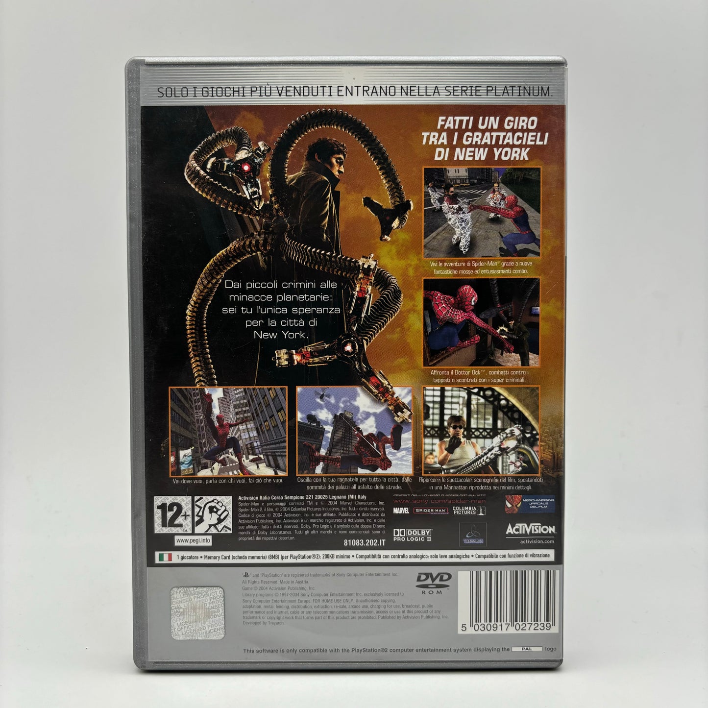 Spiderman 2 PS2 PlayStation 2 PAL ITA (USATO)