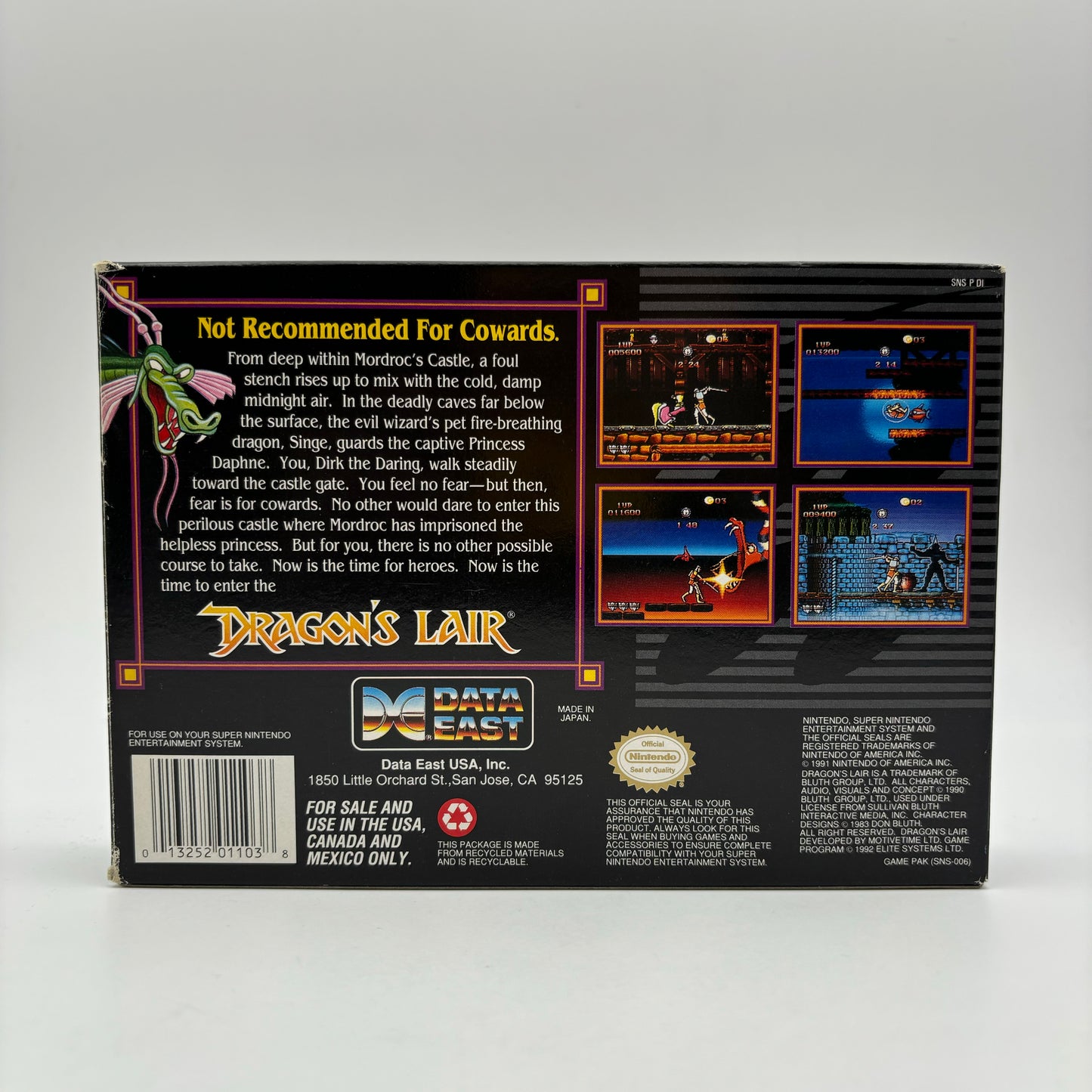 Dragon’s Lair SNES Super Nintendo NTSC-USA (Usato)