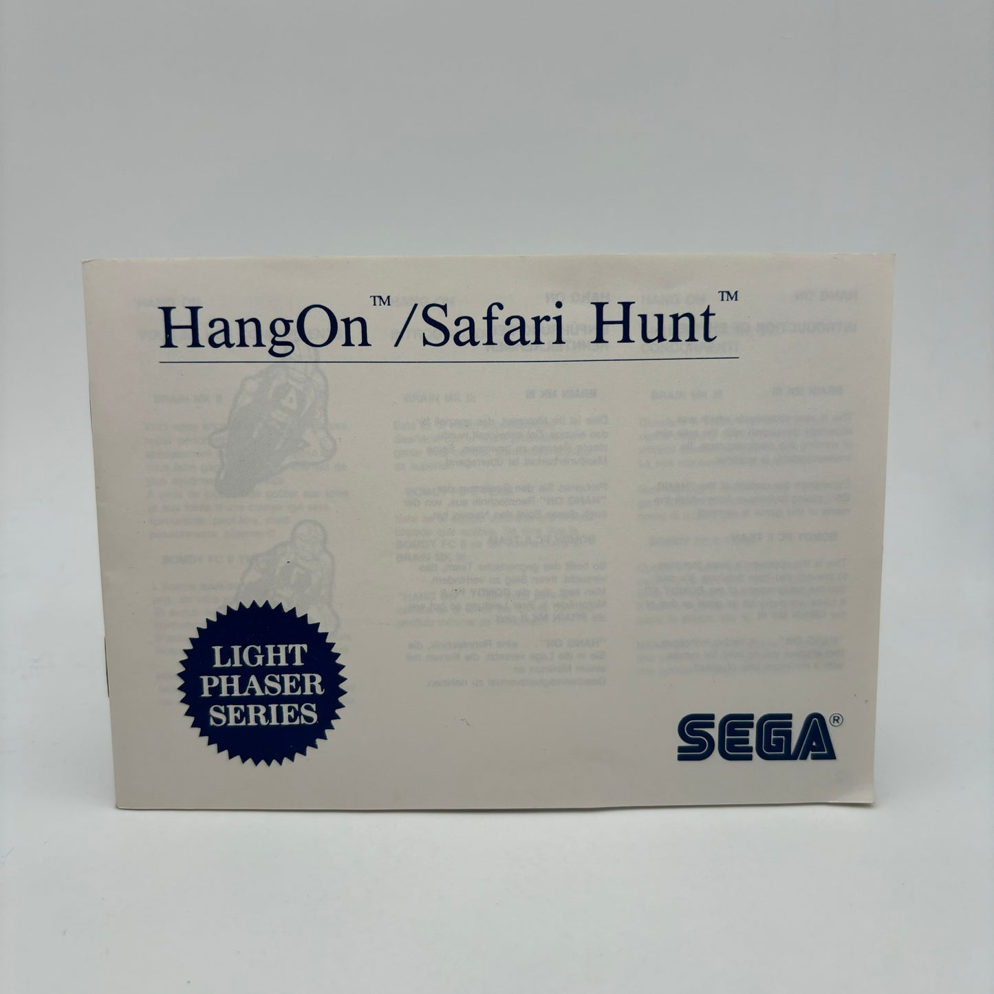 Hang On/Safari Hunt Sega Master System Solo Libretto