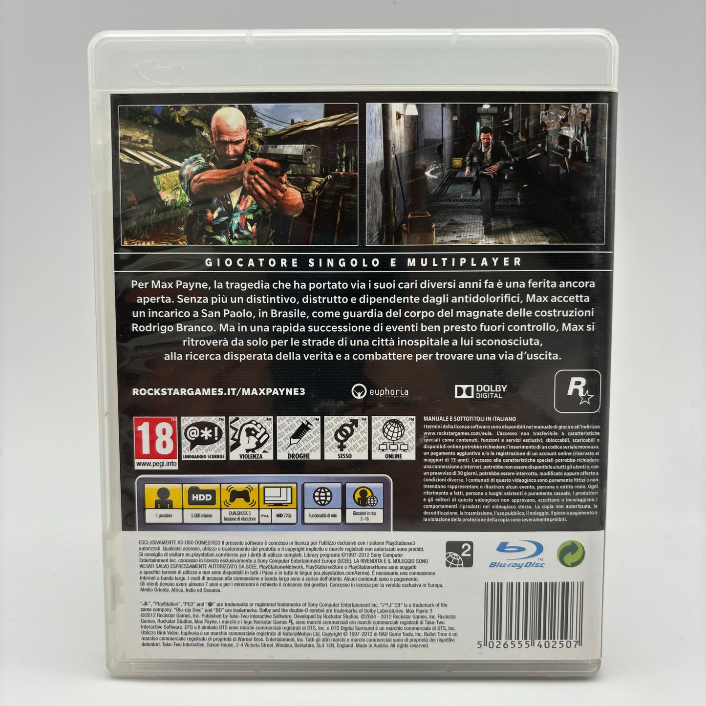 Max Payne 3 Ps3 Pal Ita (USATO)