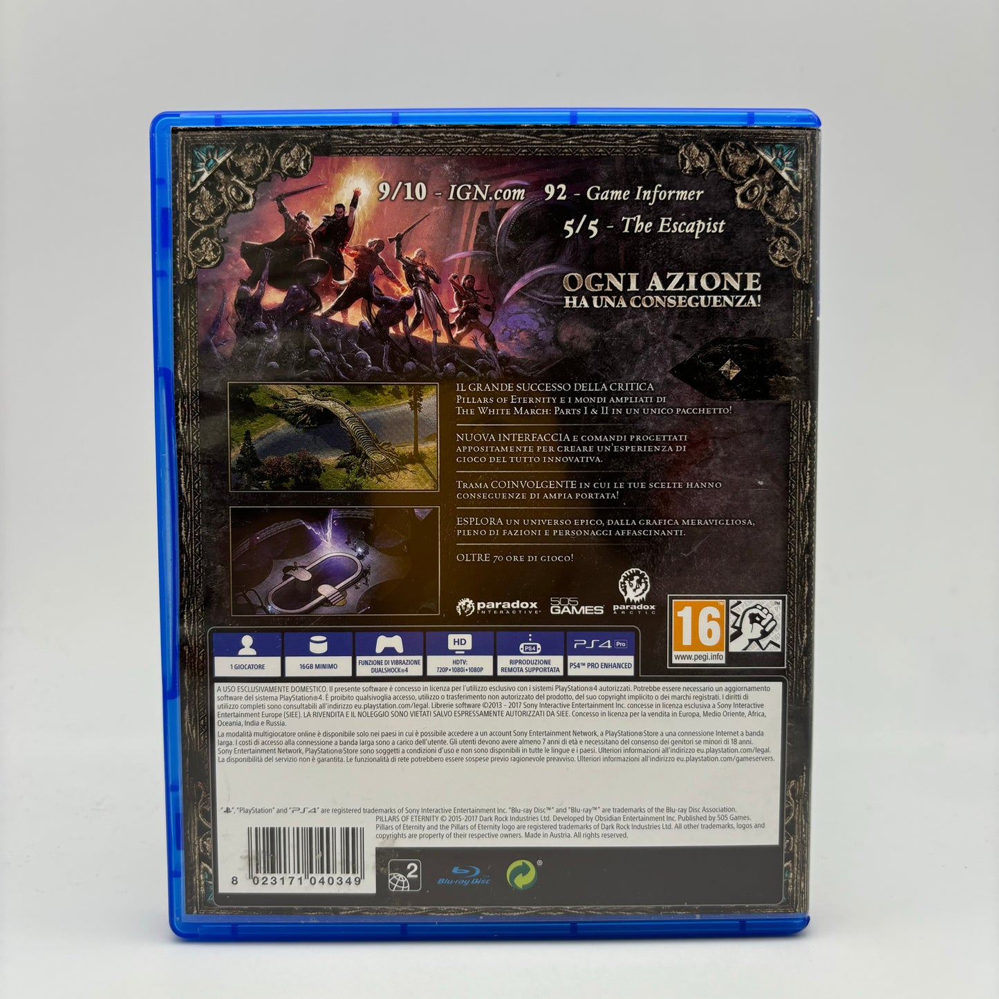 Pillars of Eternity Complete Edition PS4 Playstation 4 PAL ITA (USATO)