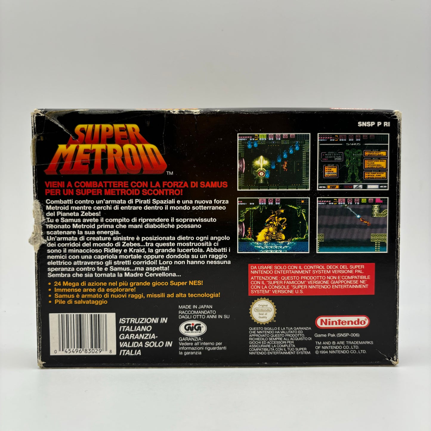 Super Metroid SNES Super Nintendo PAL-ITA (Usato) (LEGGERE Descrizione)