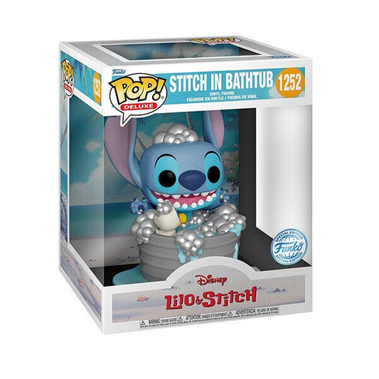 Confezione originale Funko con loghi Disney Lilo % Stitch Stitch In Bathtub colori azzurro bianco nero