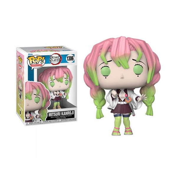 Confezione originale Funko con loghi Demon Slayer Mitsuri Kanroji colori rosa verde bianco