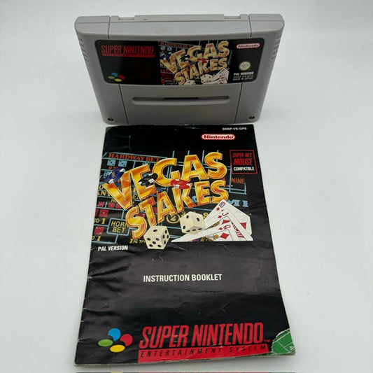 Vegas Stakes SNES Super Nintendo PAL CARTUCCIA + LIBRETTO (Usato)