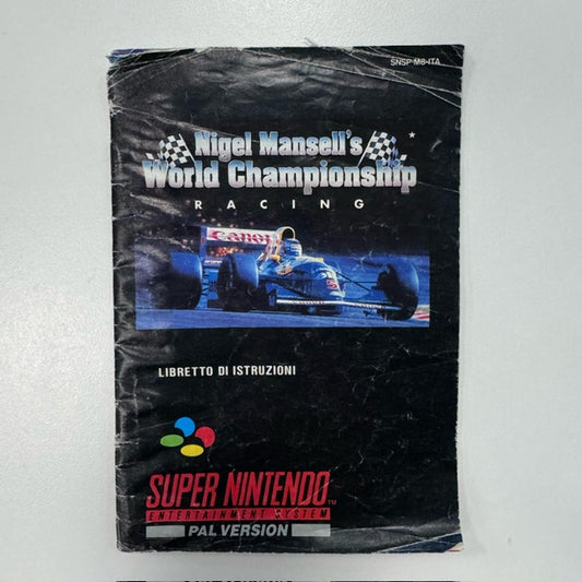 Nigel Mansell World Championship Racing SNES Super Nintendo PAL ITA  SOLO Libretto (usato)