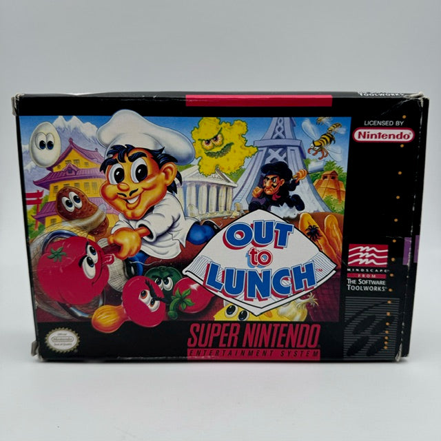 Out To Lunch SNES Super Nintendo NTSC-USA SOLO SCATOLA + LIBRETTO (Usato)