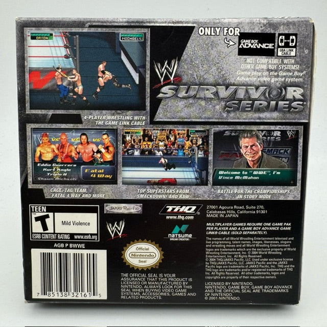 WWE Survivor Series Game Boy Advance GBA PAL ITA (USATO)