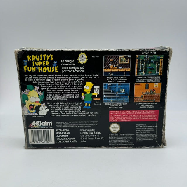 Krusty's Super Fun House SNES Super Nintendo PAL ITA (Usato)