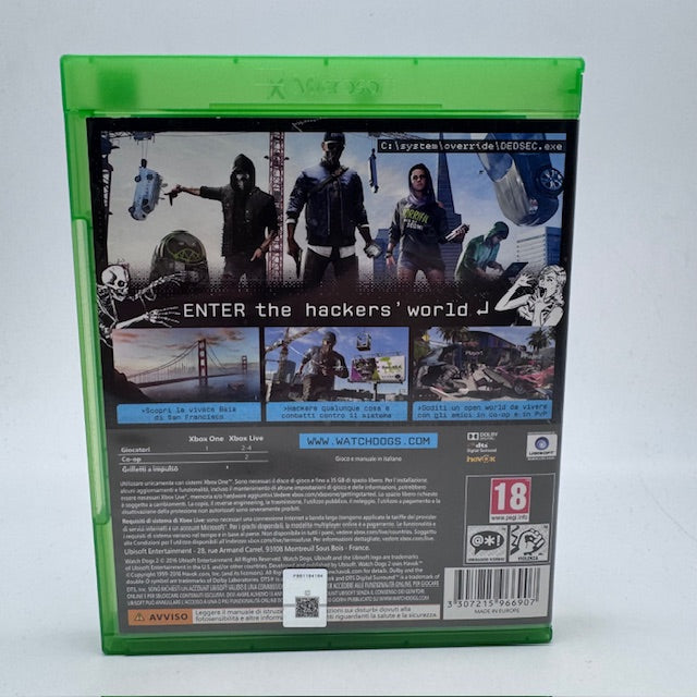 Watch Dogs 2 Xbox One/Series X PAL ITA (USATO)