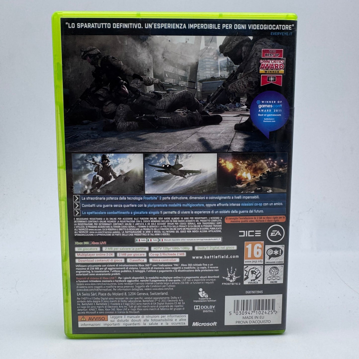 BATTLEFIELD 3 Xbox 360 PAL ITA (USATO)