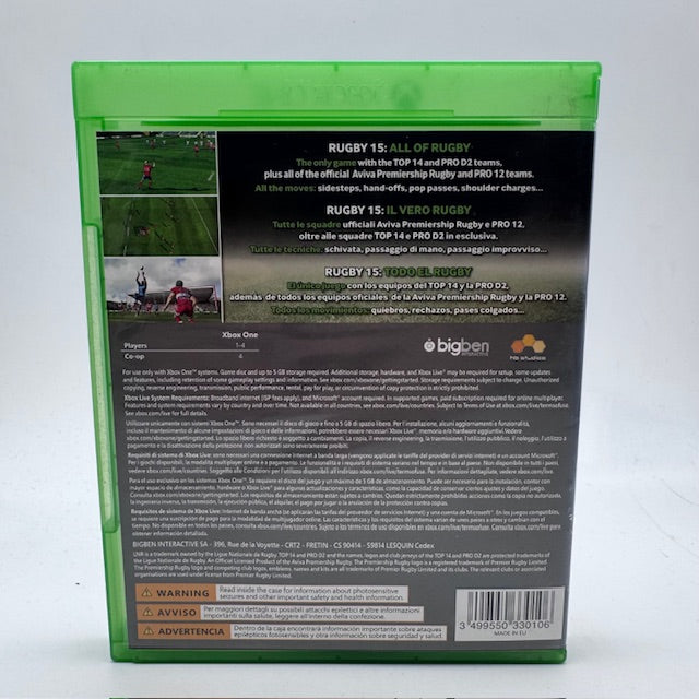 Rugby 15 Xbox One/Series X PAL ITA (USATO)