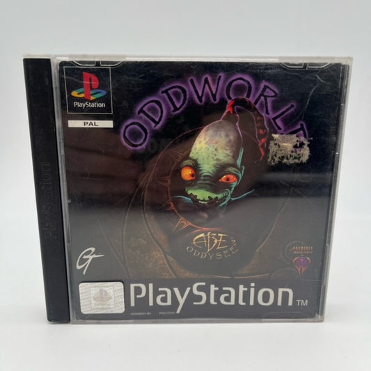 Oddworld: Abe's Oddysee PS1 Playstation 1  PAL ITA, abe in copertina, scritta viola