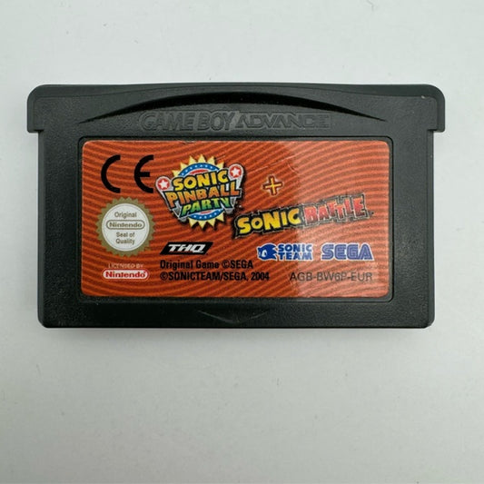Sonic Pinball Party + Sonic Battle GBA Game Boy Advance PAL LOOSE (USATO)