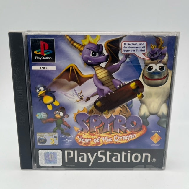 spyro year of the dragon ps1, drago viola con skate