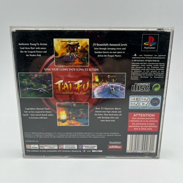 T'Ai Fu Wrath Of The Tiger PS1 Playstation 1 PAL UK (USATO)