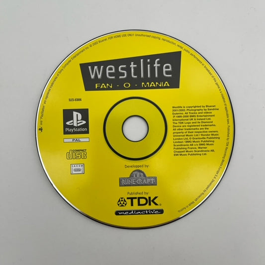 Westlife FAn-O-Mania PS1 Playstation 1 PAL LOOSE (USATO)