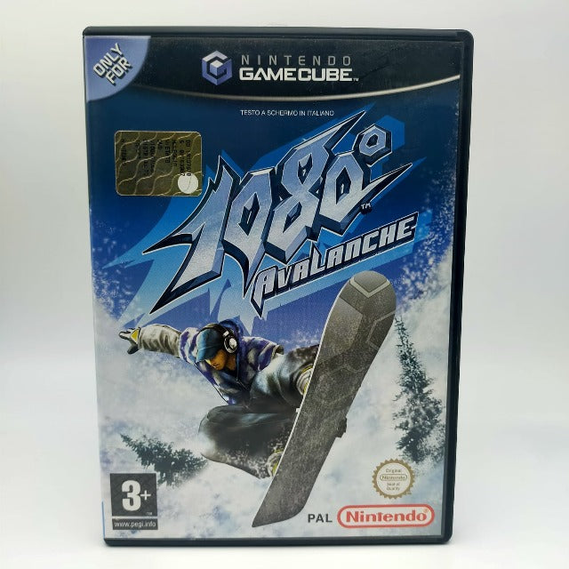 1080 Avalanche Nintendo Gamecube Pal Ita, snowboarder in salto n copertina