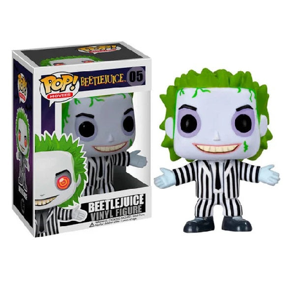 Confezione originale Funko con loghi Beetlejuice colori bianco nero verde