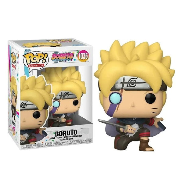 Confezione originale Funko con loghi Boruto Naruto Next Generation Boruto colori giallo viola grigio