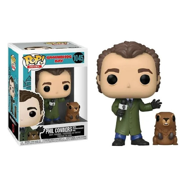 Confezione originale Funko con loghi Groundhog Day Phil Connors with Punksutawney Phil colori marrone blu verde