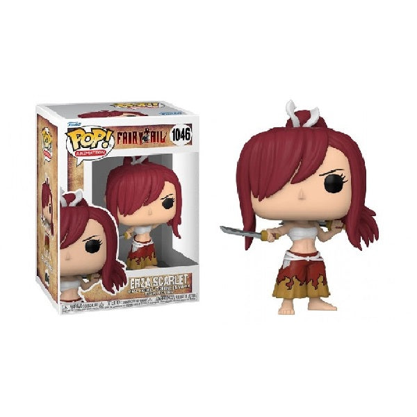 Confezione originale Funko con loghi Fairy Tail Erza Scarlet colori bianco rosso nero