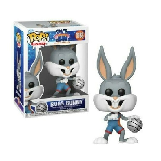Confezione originale Funko con loghi Space Jam A new Legacy Bugs Bunny colori bianco grigio nero azzurro