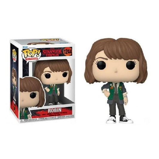 Confezione originale Funko con loghi Stranger Things Robin colori marrone verde grigio