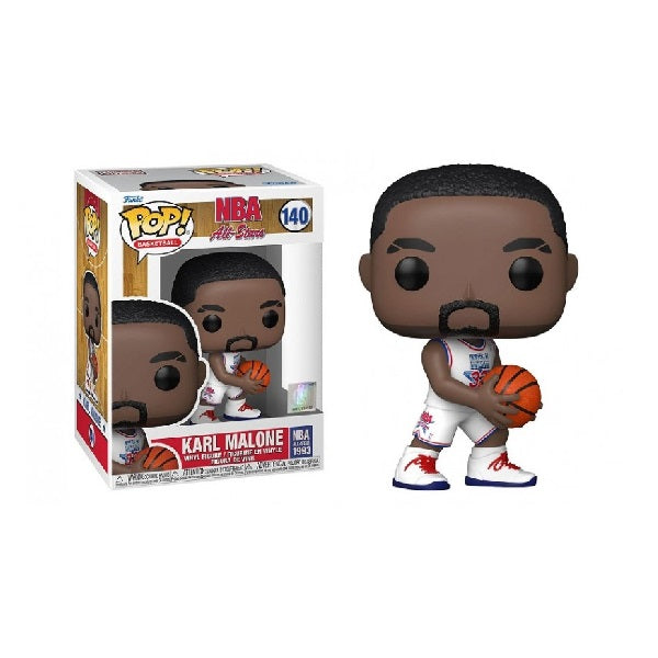 Confezione originale Funko con loghi NBA All-Stars Karl Malone colori bianco nero rosso