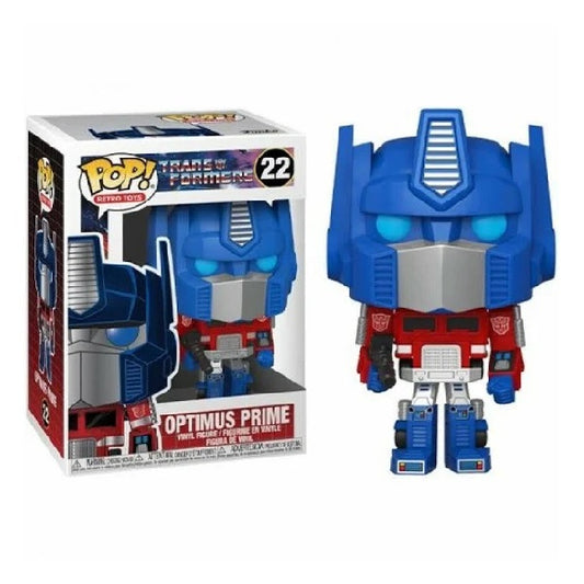 Confezione originale Funko con loghi Transformers Optimus Prime colori bianco blu rosso