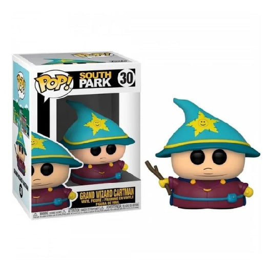 Confezione originale Funko con loghi South Park Grand wizard Cartman colori azzurro giallo nero bordeaux