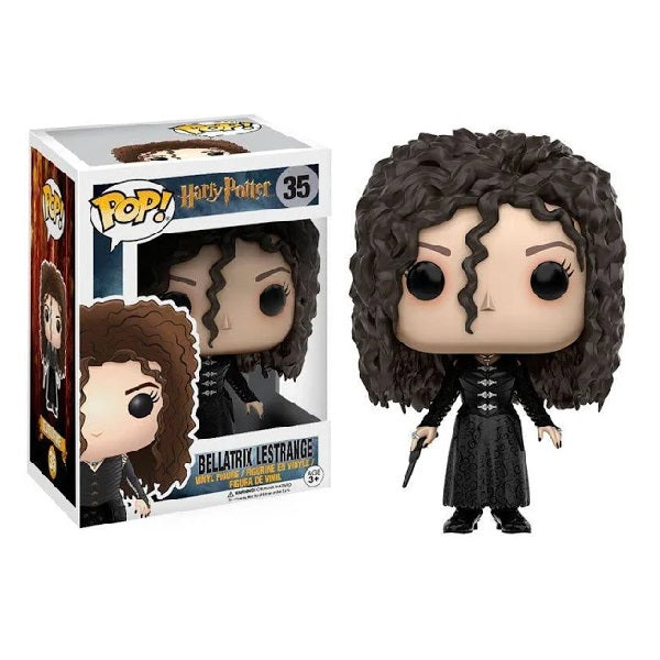 Confezione originale Funko con loghi Harry Potter Bellatrix Lestrange colori nero bianco rosa