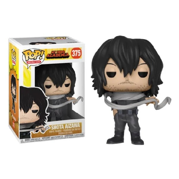 Confezione originale Funko con loghi My Hero Academia Shota Aizawa colori giallo nero grigio