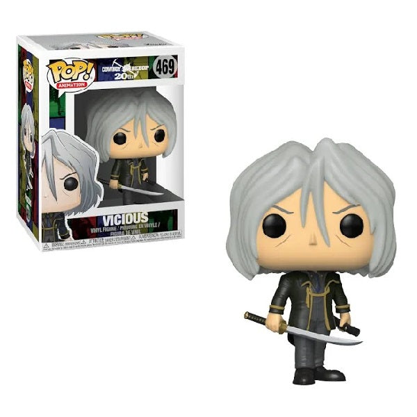 Confezione originale Funko con loghi Cowboy Bebop Vicious colori grigio nero rosa