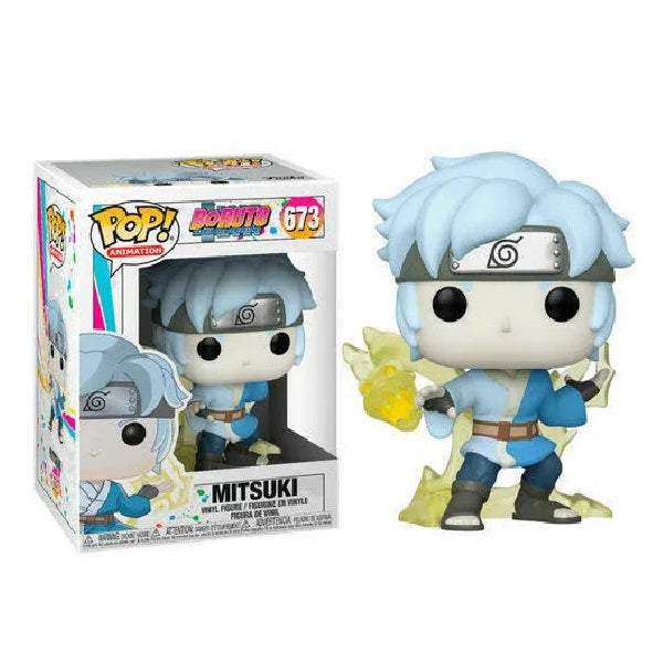 Confezione originale Funko con loghi Boruto Naruto Next Generation Mitsuki colori giallo azzurro bianco