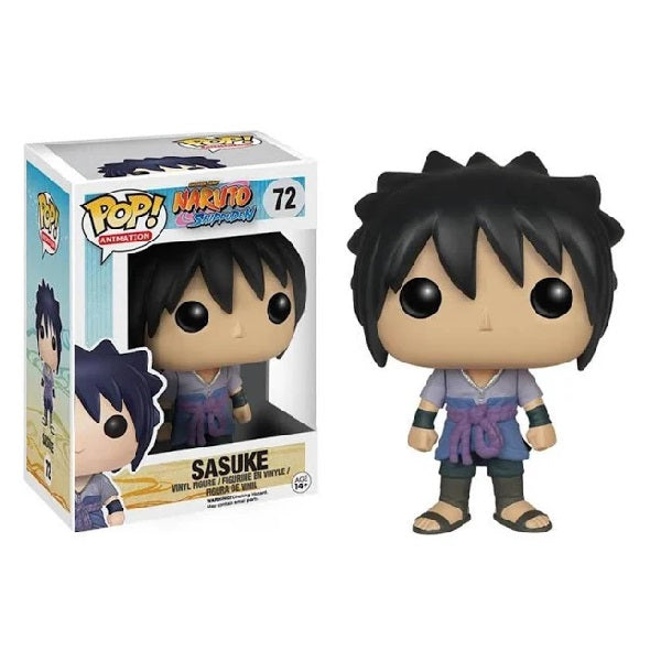 Confezione originale Funko con loghi Naruto Shippuden Sasuke colori nero grigio viola