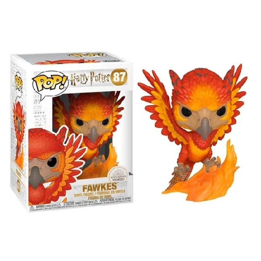 Confezione originale Funko con loghi Harry Potter Fawkes colori rosso arancione nero