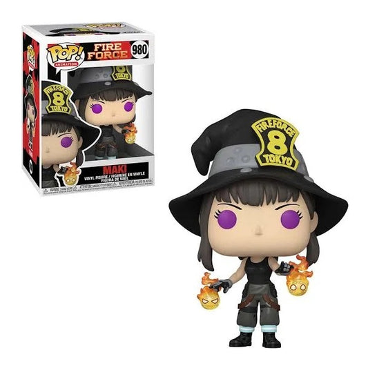 Confezione originale Funko con loghi Fire Force Maki colori rosso nero grigio