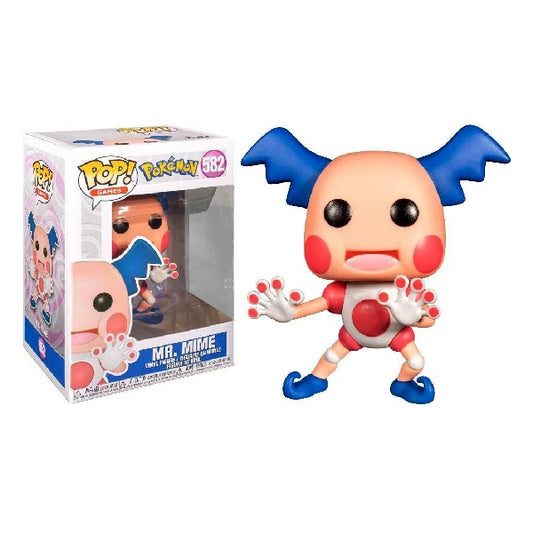 Confezione originale Funko con loghi Pokemon Mr.Mime colori bianco rosso blu rosa