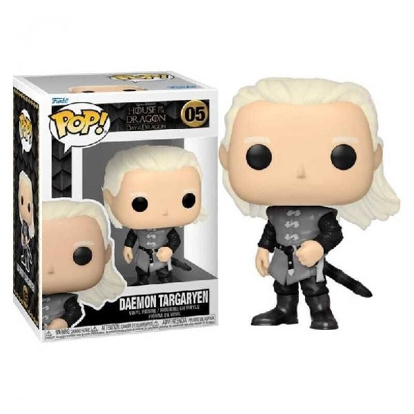 Confezione originale Funko con loghi House Of The Dragon Daemon Targaryen colori nero bianco grigio