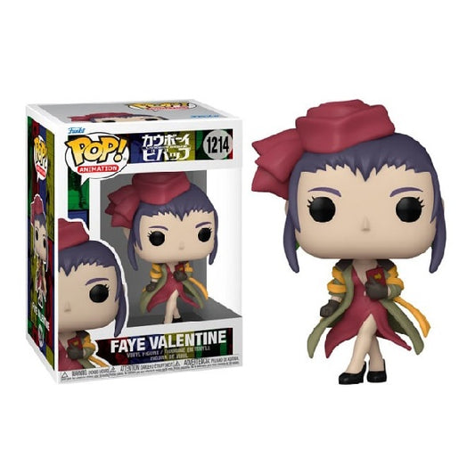 Confezione originale Funko con loghi Cowboy Beebop Faye Valentine colori bordeaux viola giallo