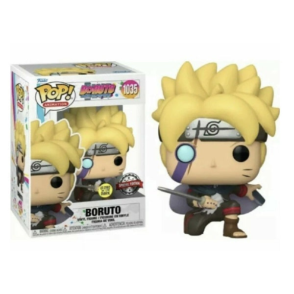 Confezione originale Funko con loghi Boruto Naruto Next Generation Boruto Special Edition colori giallo nero viola